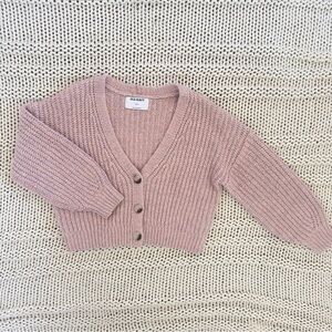Old Navy Girls Cropped Button-Front Cardigan Pink Sweater Size Small